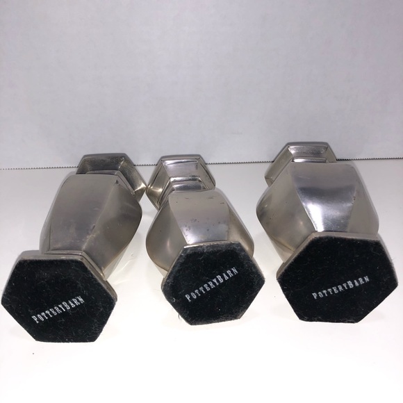 Pottery Barn Set of 3 Silver Finish Candle Holders - Picture 3 of 7